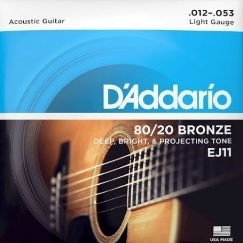D'Addario EJ11 Acoustic guitar string set, Light 12-53