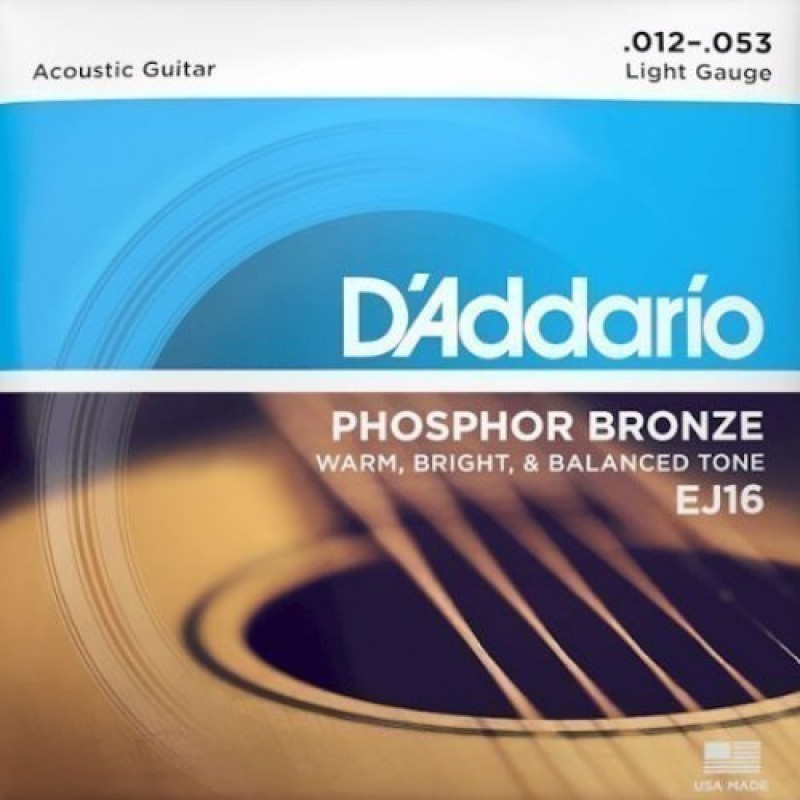 D'Addario EJ16 Acoustic Guitar String Set, Regular Light 12-53
