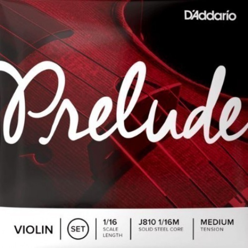 D'Addario J810 1/16M PRELUDE Violin String Set, Medium Tension