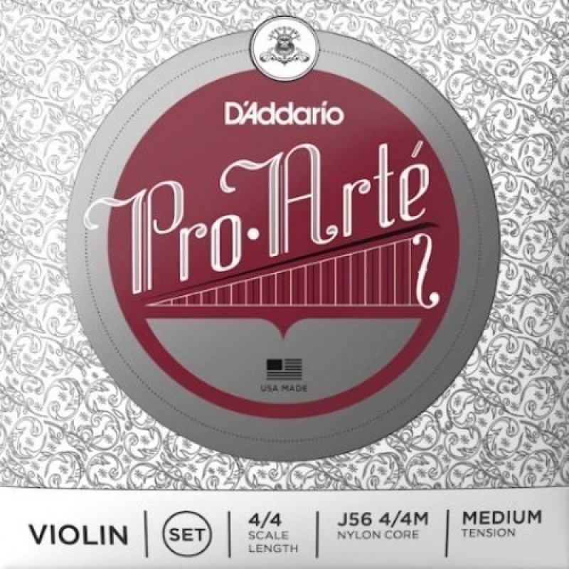 D'Addario J56 4/4m PRO-ART'E Violin String Set, Medium Tension