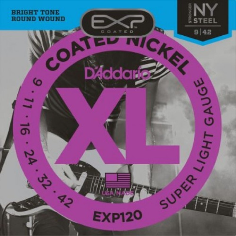 D'Addario EXP120 Electric Guitar String Set, Super Light Gauge 09-42