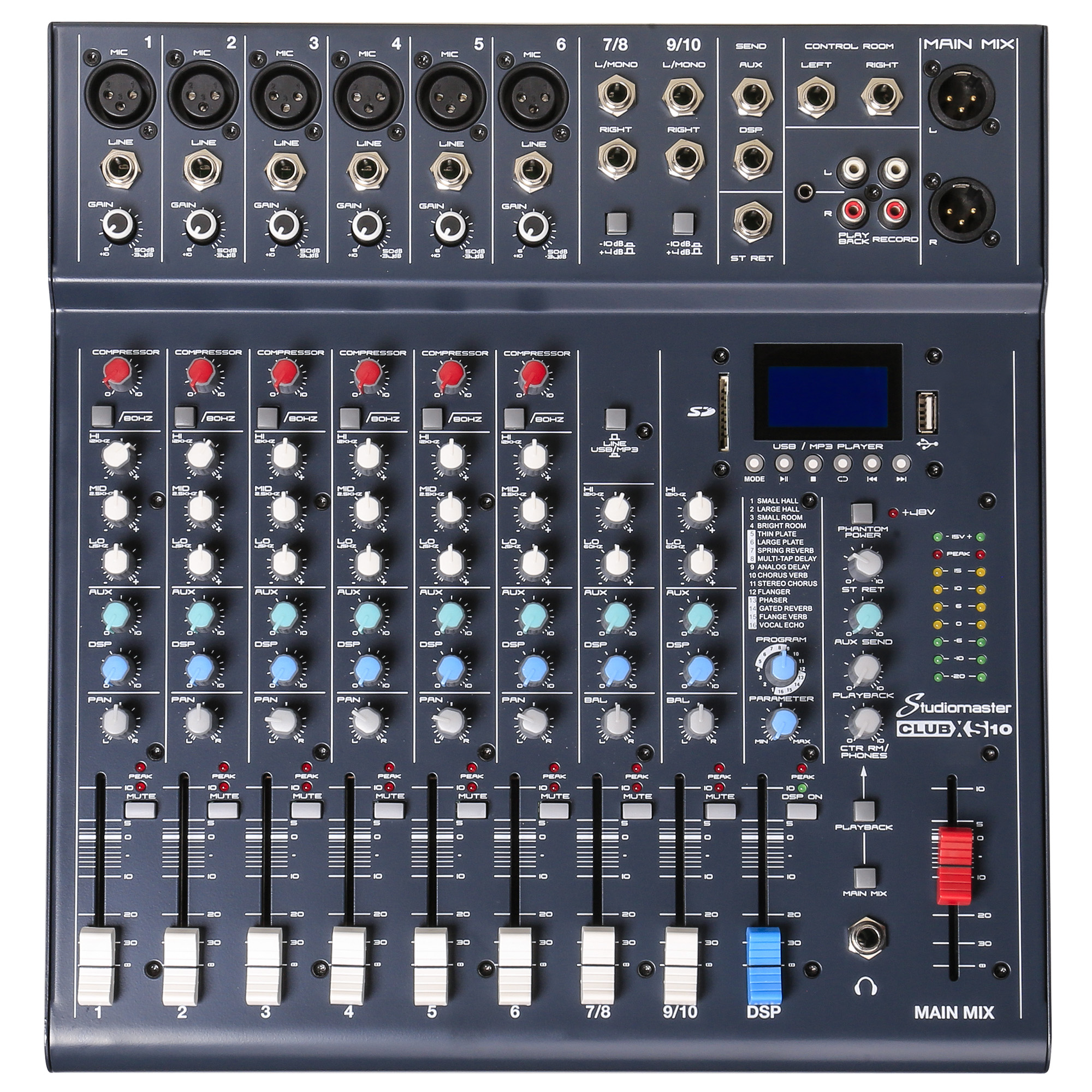 STUDIOMASTER CLUBXS10 8 Channel 10 Input Mixer