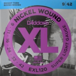 D'Addario EXL120 Electric Guitar String Set, Super Light Gauge.